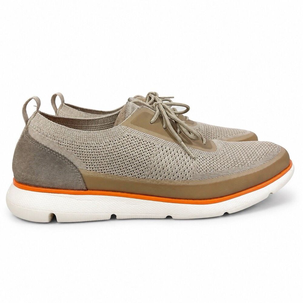 Cole Haan Zerogrand Omni Mens 11.5M Beige Orange Knit Comfort Sneakers C34658